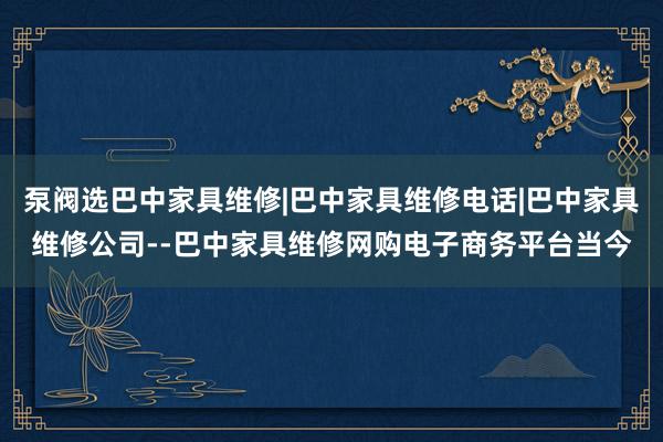 泵阀选巴中家具维修|巴中家具维修电话|巴中家具维修公司--巴中家具维修网购电子商务平台当今